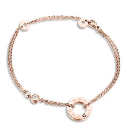 TA021 Lắc tay nữ titan vòng tròn love màu hồng