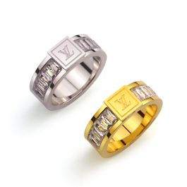 TC055 Nhẫn nữ titan thời trang LV (Size 6-7-8)