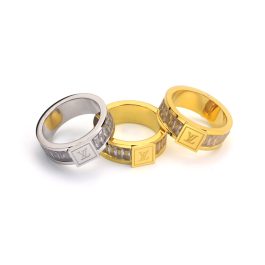 TC055 Nhẫn nữ titan thời trang LV (Size 6-7-8)