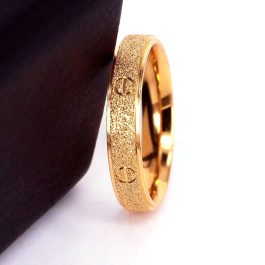 TC152 Nhẫn titan cartier phun cát mạ vàng (Size 5-6-7-8)