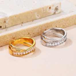 TC212 Nhẫn nữ titan chữ X Cartier (Size 6-7-8)