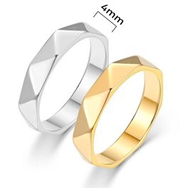 TC223 Nhẫn titan cắt vát cạnh kim cương cực sang trọng