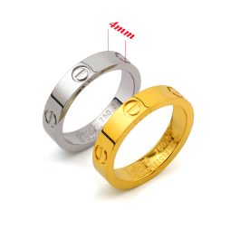 TC284 Nhẫn titan cartier dấu trừ bảng 4mm (Size 5-6-7-8)