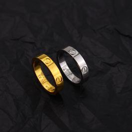 TC284 Nhẫn titan cartier dấu trừ bảng 4mm (Size 5-6-7-8)