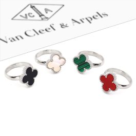 TC286 Nhẫn nữ titan hoa 4 cánh van Cleef (Size 5-6-7-8)