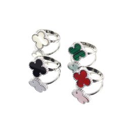 TC286 Nhẫn nữ titan hoa 4 cánh van Cleef (Size 5-6-7-8)