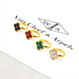 TC287 Nhẫn nữ titan hình hoa 4 cánh van Cleef LV