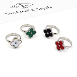 TC288 Nhẫn nữ titan hoa 4 cánh van Cleef (Size 5-6-7-8)