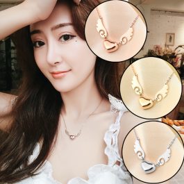 TN008 Dây chuyền titan trái tim cánh thiên thần