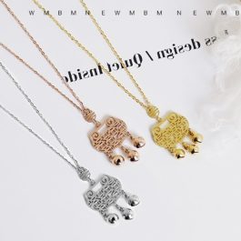 TN036 Dây chuyền titan khóa trường thọ kim tiền may mắn