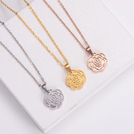 TN040 Dây chuyền titan hoa hồng phun cát