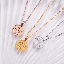 TN040 Dây chuyền titan hoa hồng phun cát