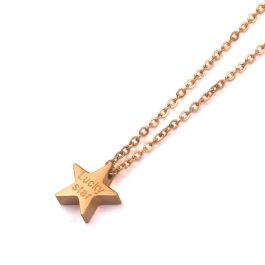 TN048 Dây chuyên titan ngôi sao lucky star màu hồng