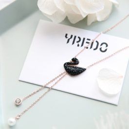 TN091 Vòng cổ dây chuyền titan con thiên nga cách điệu