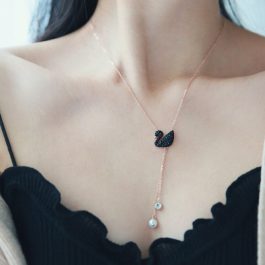 TN091 Vòng cổ dây chuyền titan con thiên nga cách điệu