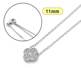 TN136 Dây chuyền nữ titan hoa 4 cánh đính full đá size 11mm