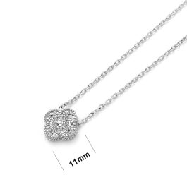 TN136 Dây chuyền nữ titan hoa 4 cánh đính full đá size 11mm