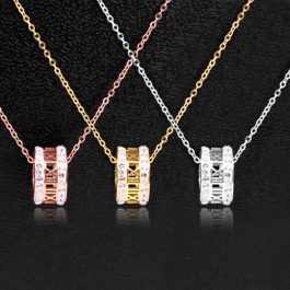 TN182 Dây chuyền titan ống tròn số la mã