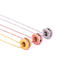 TN182 Dây chuyền titan ống tròn số la mã