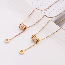 TN191 Dây chuyền titan ống sô la mã rớt vòng tròn