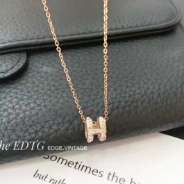 TN199 Dây chuyền titan chữ H màu hồng 14k