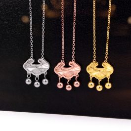TN233 Dây chuyền titan khóa trường thọ bi cách điệu