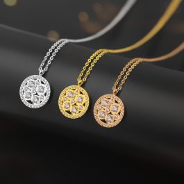TN341 Dây chuyền titan mặt tròn đính đá siêu đẹp
