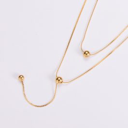 TN346 Dây chuyền titan 2 tầng bi