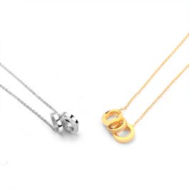 TN361 Dây chuyền vòng cổ titan 3 khoen tròn