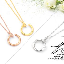 TN363 Dây chuyền titan cây đinh đính đá