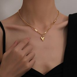 TN389 Dây chuyền titan trái tim phong cách áo len
