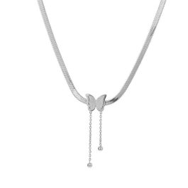 TN457 Dây chuyền mì dẹp titan hình con bướm rớt bi