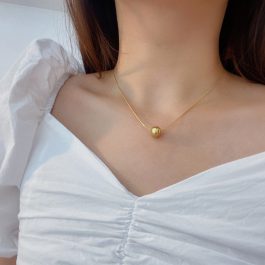 TN470 Dây chuyền mì titan 1 viên bi tròn