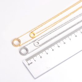 TN496 Dây chuyền titan mặt tròn thiết kế 2 tầng