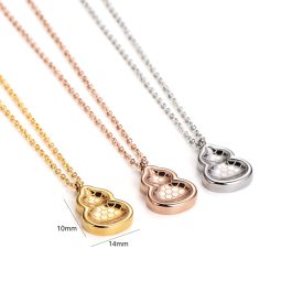 TN537 Dây chuyền titan hồ lô hút tài lộc may mắn