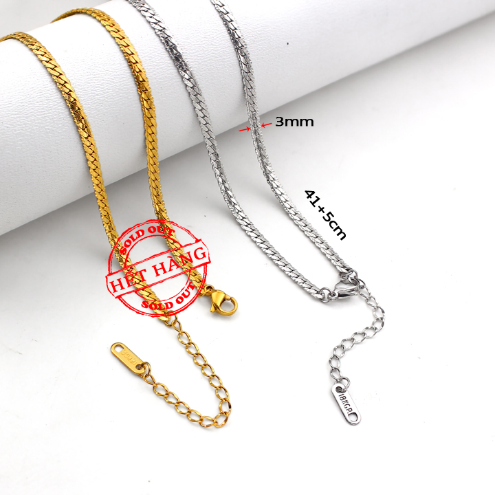TN589 Dây chuyền titan kiểu lặc chạm viền 40+5cm