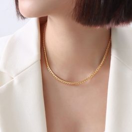 TN618 Dây chuyền nữ titan lặc đơn chạm viền 4lycực đẹp