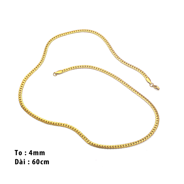 TN618 Dây chuyền nữ titan lặc đơn chạm viền 4lycực đẹp