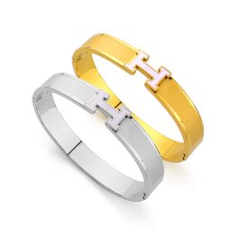 TV227 Vòng tay titan chữ H Hermes nền chữ Trắng