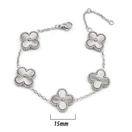 TA243 Lắc tay titan Van cleef chạm móc máy size 15mm