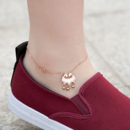 TA534 Lắc chân nữ titan Khóa trường thọ màu hồng