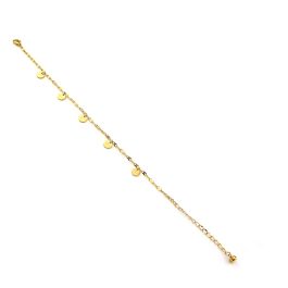 TA667 Lắc chân titan thời trang mặt tròn lucky cách điệu