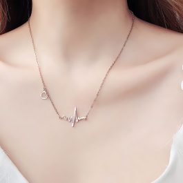 TN015 Dây chuyền titan nhịp tim thời trang