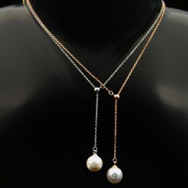 TN021 Vòng cổ thép không gỉ, dây chuyền titan ngọc trai