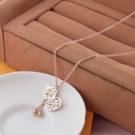TN022 Dây chuyền titan hồ lô màu hồng