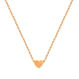 TN049 Dây chuyên titan trái tim lucky màu hồng 14k