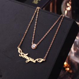 TN099 Dây chuyền titan 2 tầng mặt chữ Angel