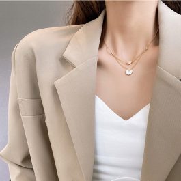 TN524 Dây chuyền titan 2 tầng thời trang
