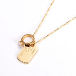 TN591 Dây chuyền titan mặt chiếc nhẫn và thẻ dogtag