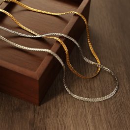 TN617 Dây chuyền, vòng cổ nữ titan kiểu lặc 4mm